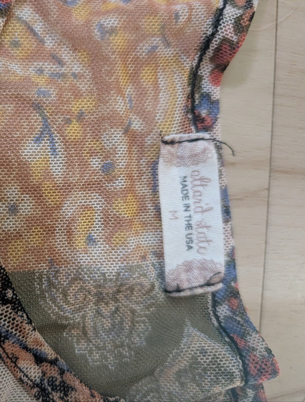 Sheer Y2K Floral Tattoo Patchwork Boho Paisley Cottage Indie fairy Top - Picture 2 of 9